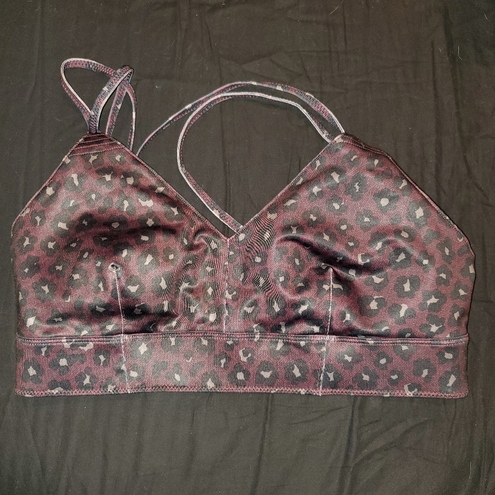 Purple leopard sports bra